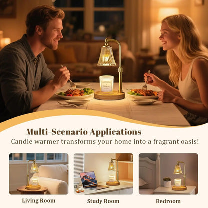 Timer Dimmable Candle Warmer Lamp, Adjustable Height Wax Melt Warmer