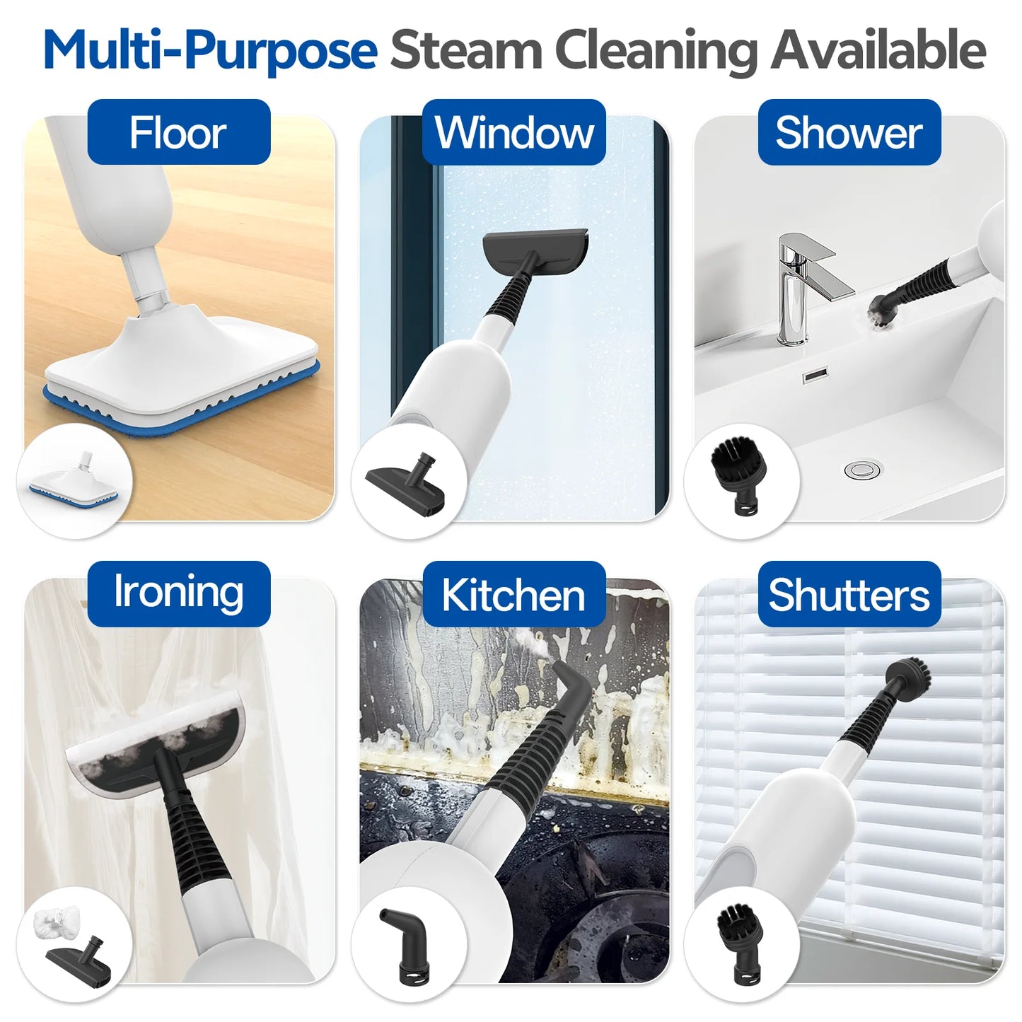 F2 Steam Mop Powerful 12-in-1 Handheld