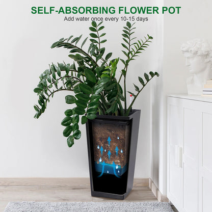 Rectangular Planters Set of 2, Large Plant Pots with Drainage- 16in. or 22.5 in