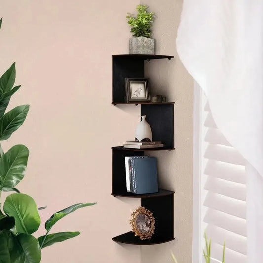 5-Tier Corner Shelf - Space Saving Wall Mount