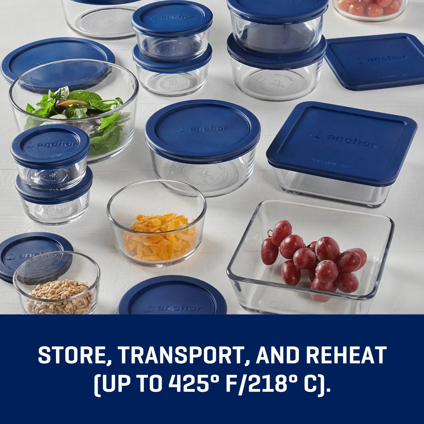 30 Piece Glass food storage containers with lids, dishwasher and microwave safe