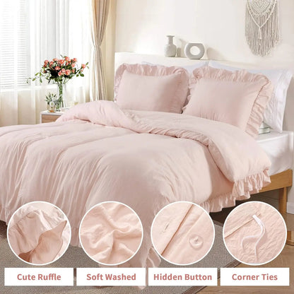 104"x90" Lotus Leaf Edge Bedding Duvet Cover Set