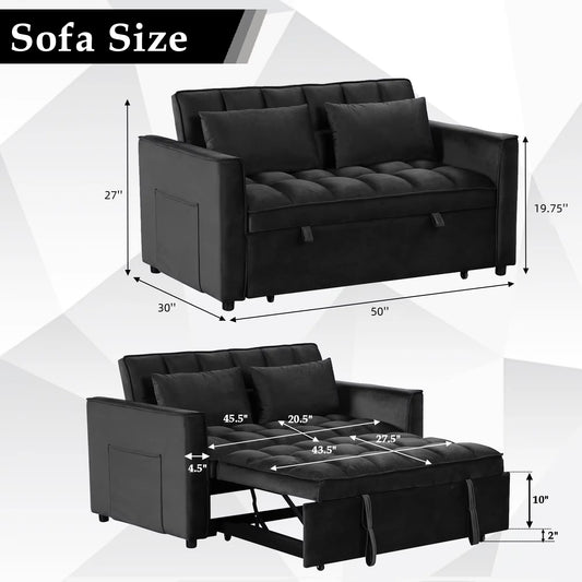 3-In-1 Multifunctional Sofa Bed With Pillows