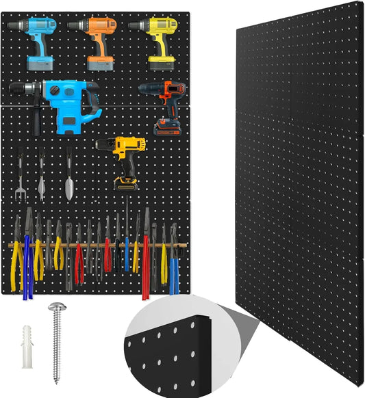 6 Pack 12x12 Black Metal Pegboard Panels w/Bent Frame, Heavy Duty