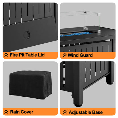 42 Inch 50,000 BTU Propane Gas Fire Pit Table