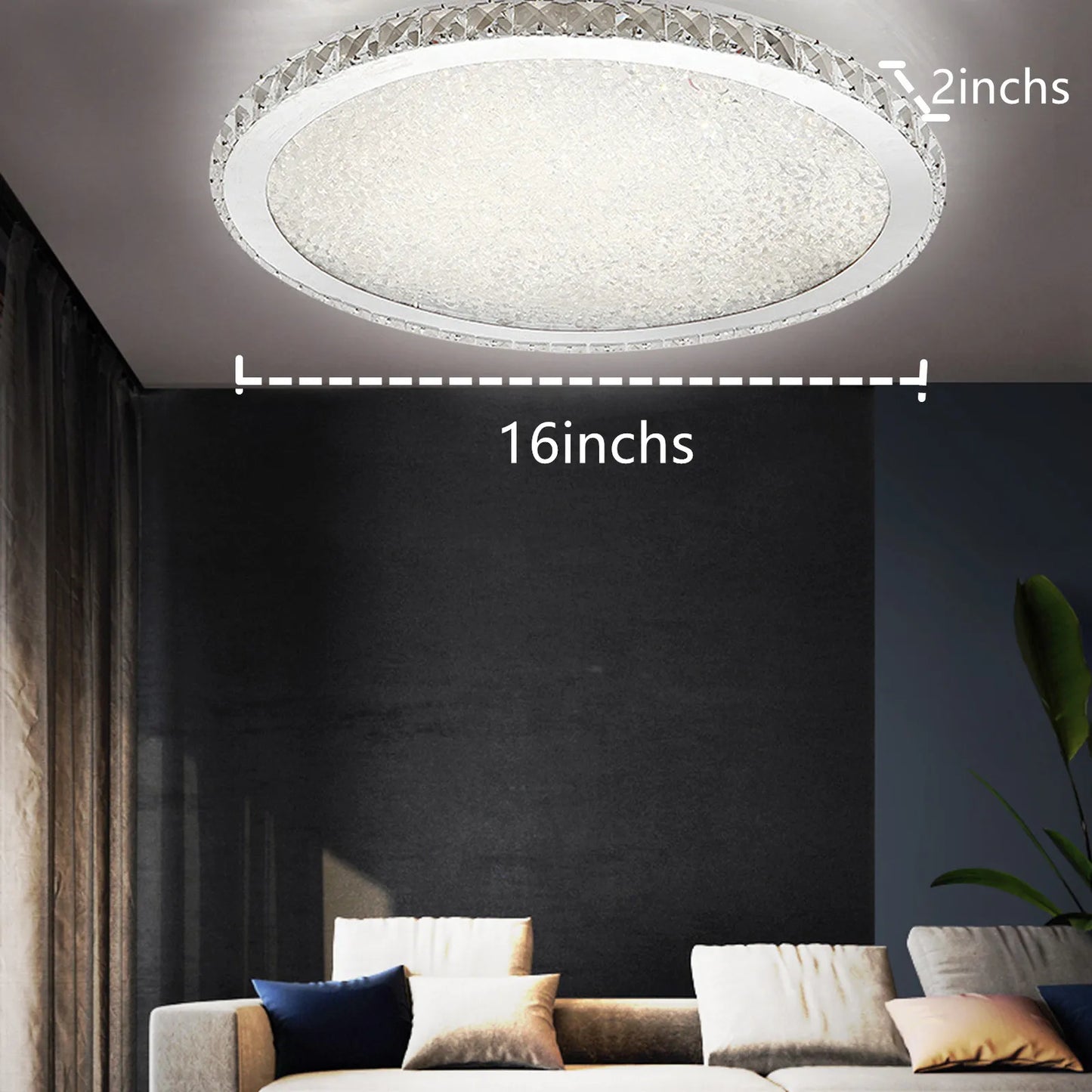 16" Modern Crystal Ceiling Light Pendant Lamp, LED Chandelier Raindrop Design