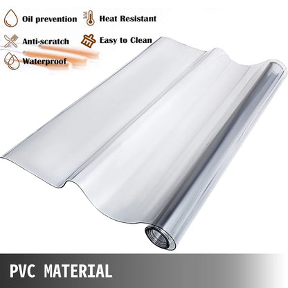 PVC Tablecloth Transparent 1.5mm- 2mm Waterproof/Oilproof Plastic Cover
