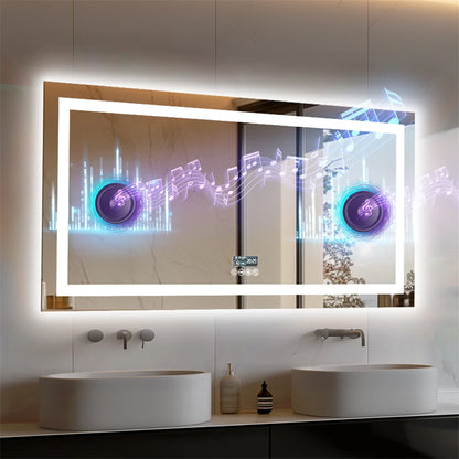 XXL Smart LED Wall Vanity Mirror Bluetooth Digital Display