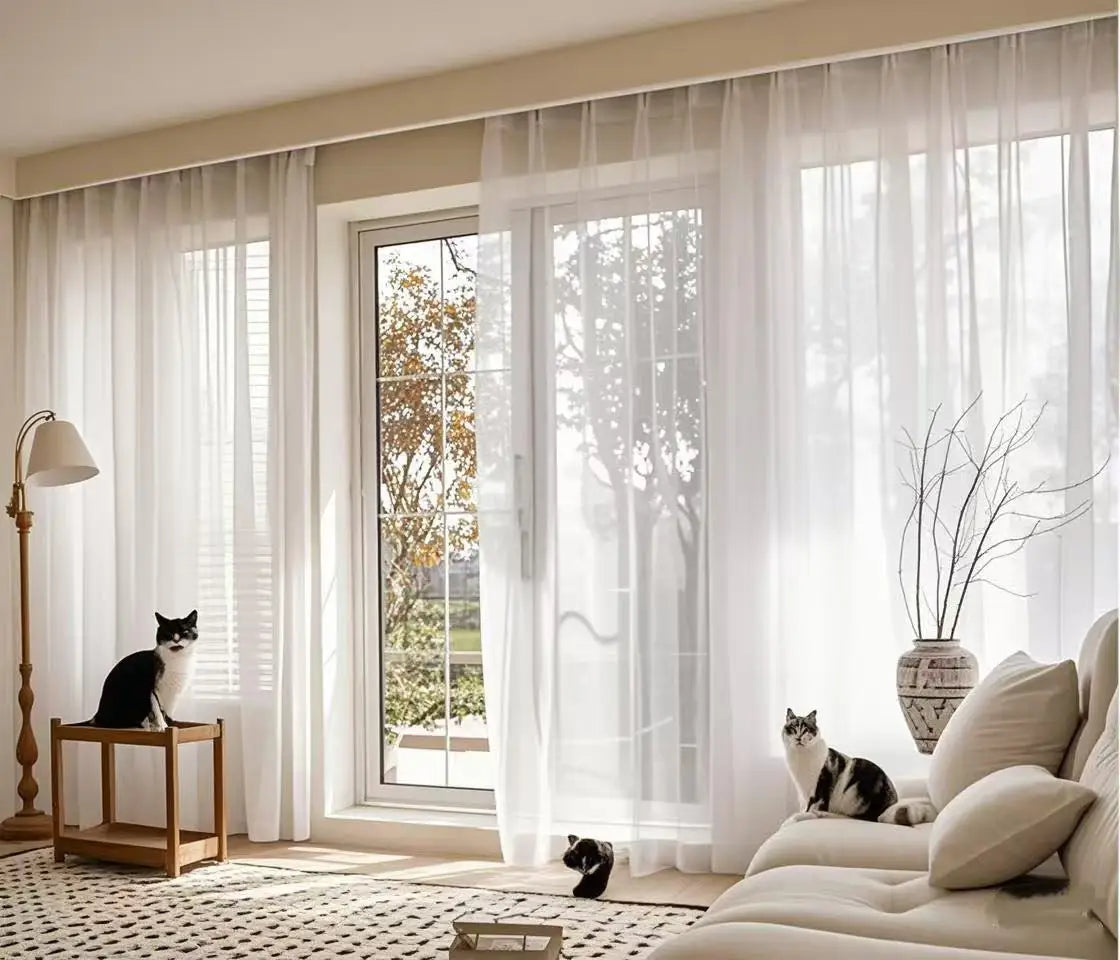 Custom Size, Transparent Tulle Curtain, Grommet