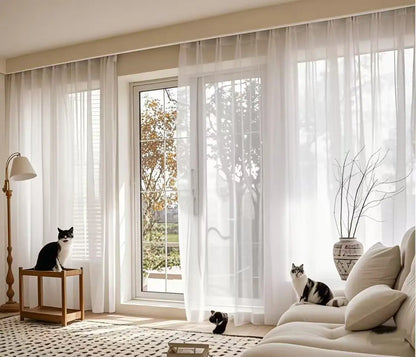 Custom Size, Transparent Tulle Curtain, Grommet