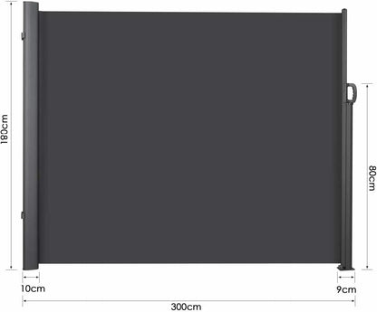 Retractable Side Awning- Garden Terrace Sunshade/Screen Privacy/Divider
