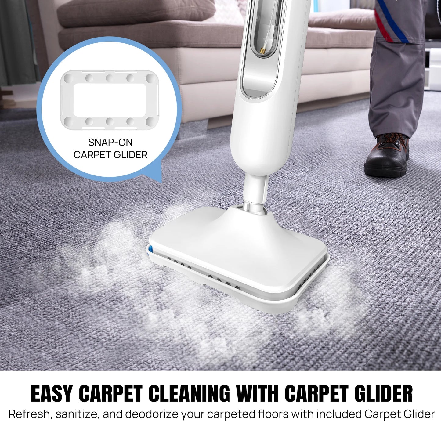 Steam Mop & Detachable Steam Cleaner, 1500W