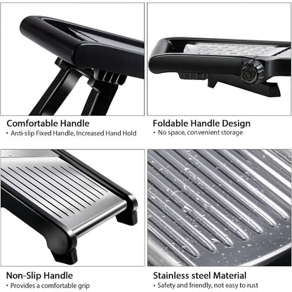 Stainless Steel Mandoline Slicer with 5 Blades & Holder