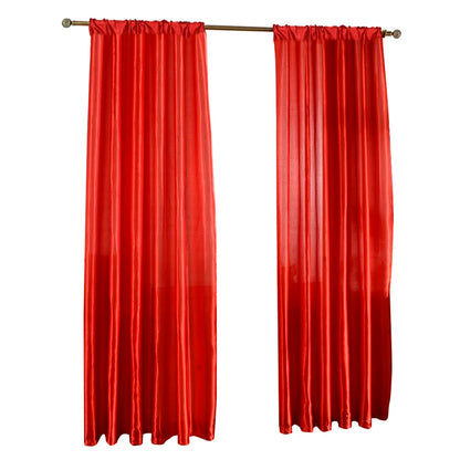 Solid Satin Door Window Curtain, Semi-Shading