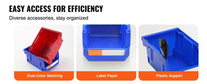 24pcs Stackable Organizer Bin 5x4*3inch Freestanding Tiered Shelf for Garage/Office