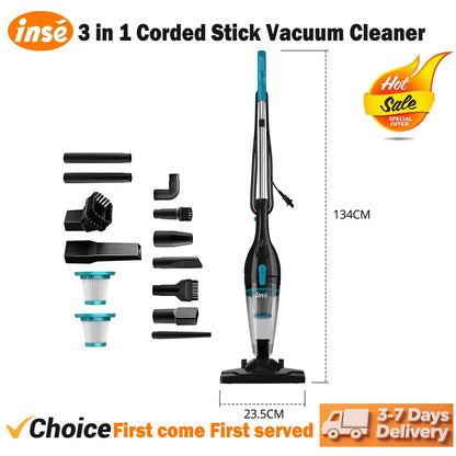 Corded Stick Vacuum Cleaner- 3 in1 Lightweight