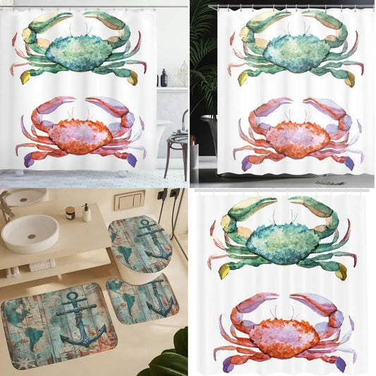 Fabric art print with ocean themed illustrations