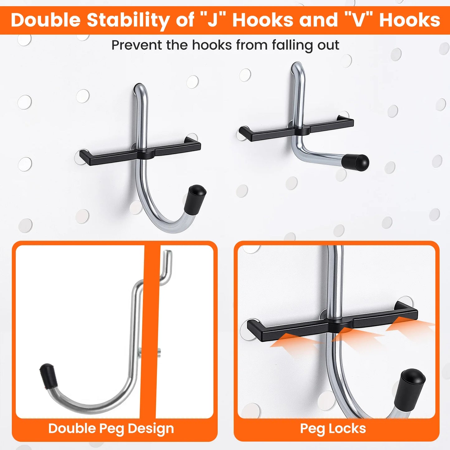 264pcs/set Peg Board Hooks Assortment for 1/4in Pegboard