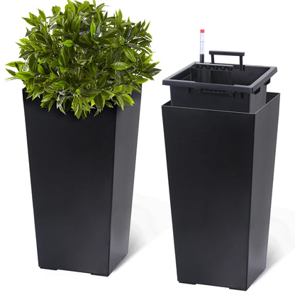 Rectangular Planters Set of 2, Large Plant Pots with Drainage- 16in. or 22.5 in