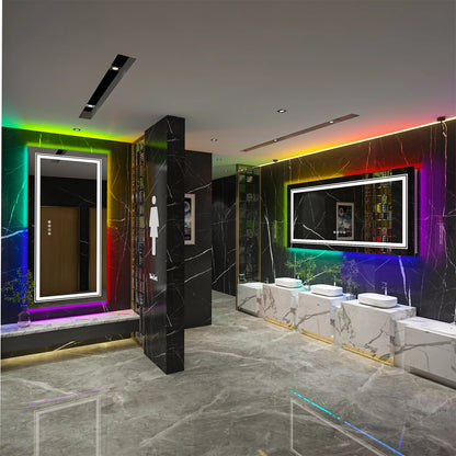 LED Vanity Mirror RGB Color Changing, Backlit, Shatterproof, Dimmable, Anti-Fog