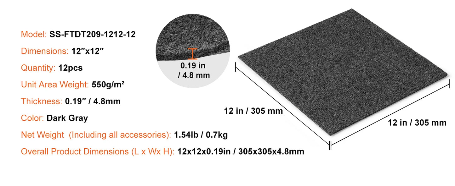 Carpet Tiles Peel & Stick Self Adhesive Carpet-Indoor/Outdoor