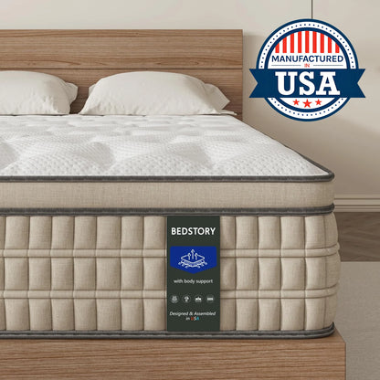 12 Inch Full/King Hybrid Gel Memory Foam Mattress,