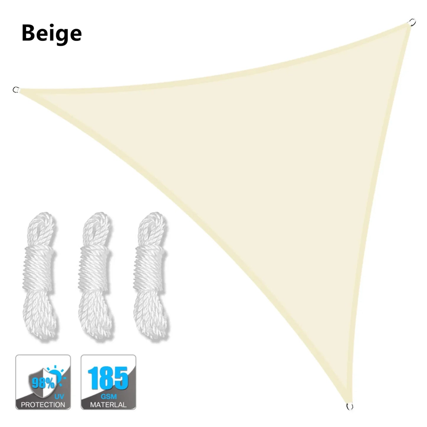 5x5x5/2x2x2M Waterproof Sun Shelter Triangle Sunshade