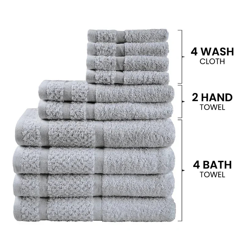 10 Piece Towel Set Upgraded Softness & Durability