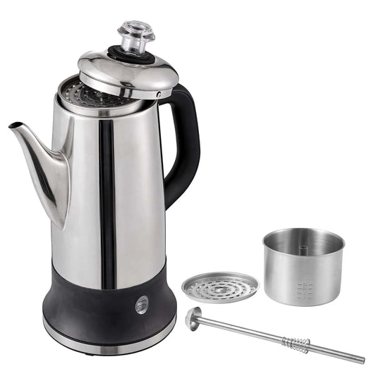 12-Cup Electric Percolator Coffee Pot w/ Keep Warm Function