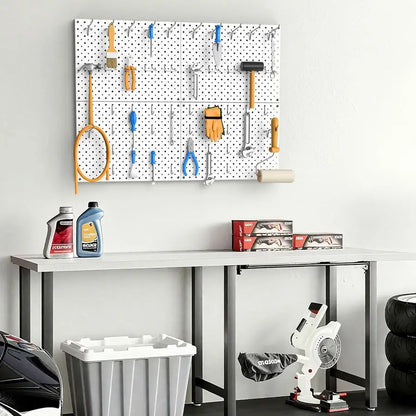 12X16, 4pcs, White Metal Pegboard Panels, Heavy Duty