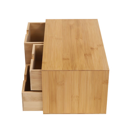 Bamboo Desk Organizer W/3 Drawers