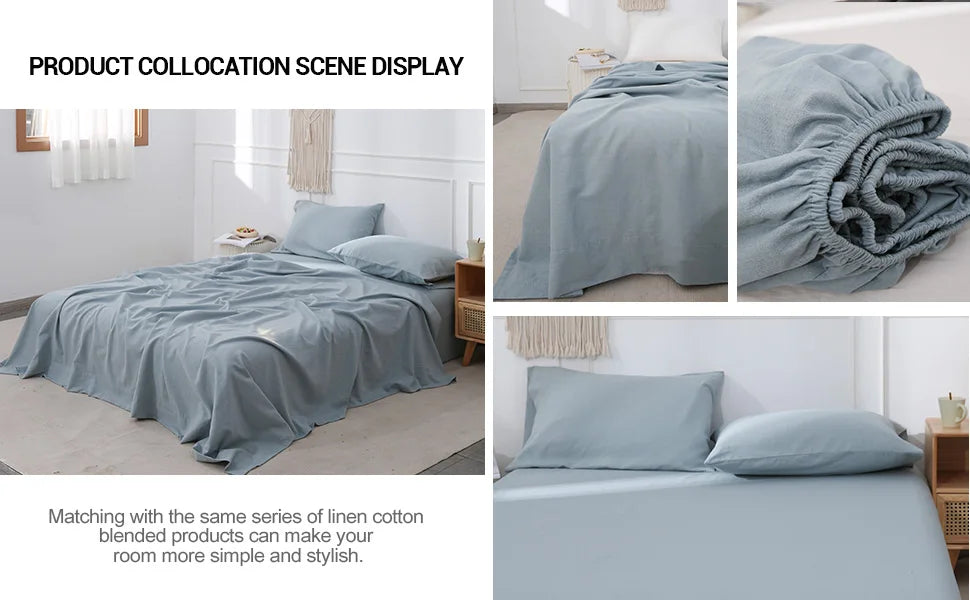 Linen Fitted Sheet (1 Piece) - 14 Inch Deep Pocket Mattress Cover