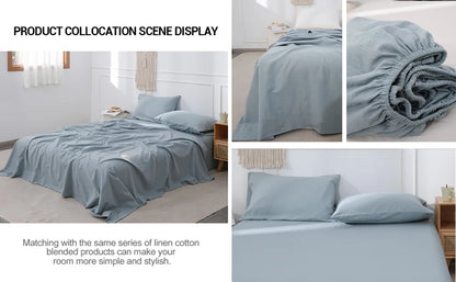 Linen Fitted Sheet (1 Piece) - 14 Inch Deep Pocket Mattress Cover