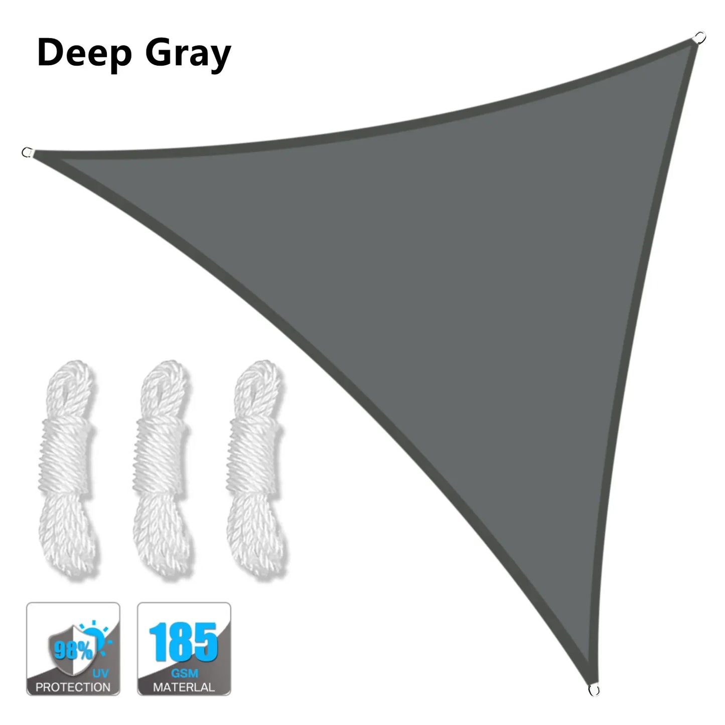 5x5x5/2x2x2M Waterproof Sun Shelter Triangle Sunshade