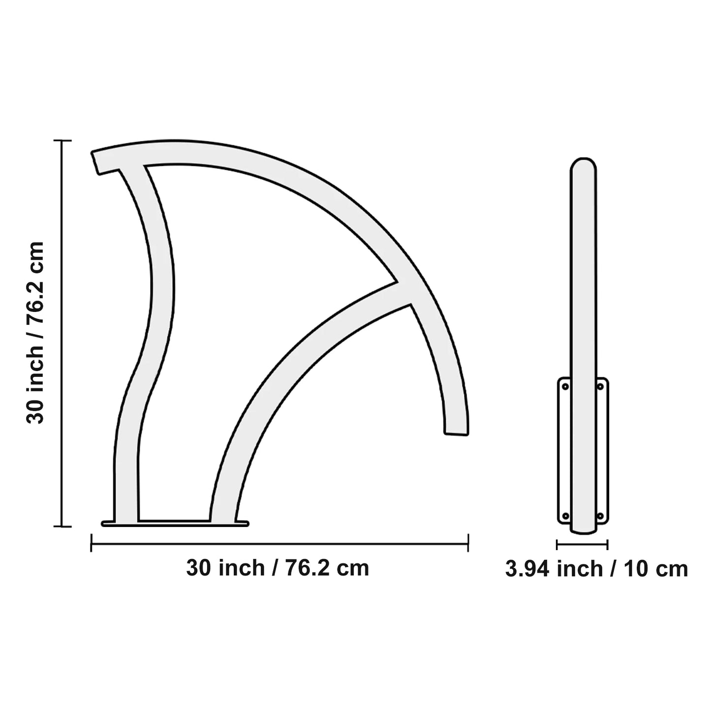 Pool Handrail w/ Grip Cover- Stainless Steel w/ Base Plate- Indoor/Outdoor
