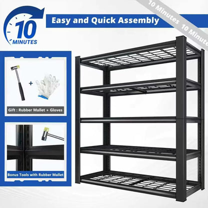 72" Adjustable Metal Double Layer Column Shelving, Commercial Grade Utility Rack for Garage/Kitchen