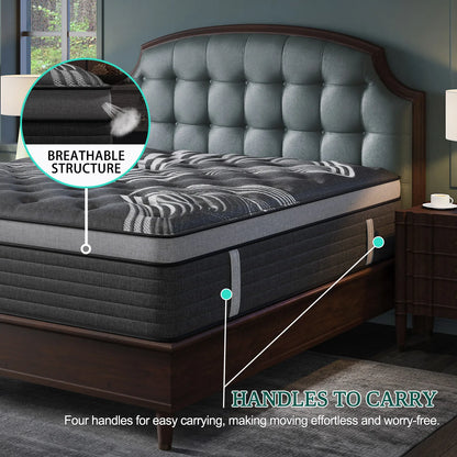 12"/14" Gel Memory Foam Hybrid Pocket Spring Mattress In A Box