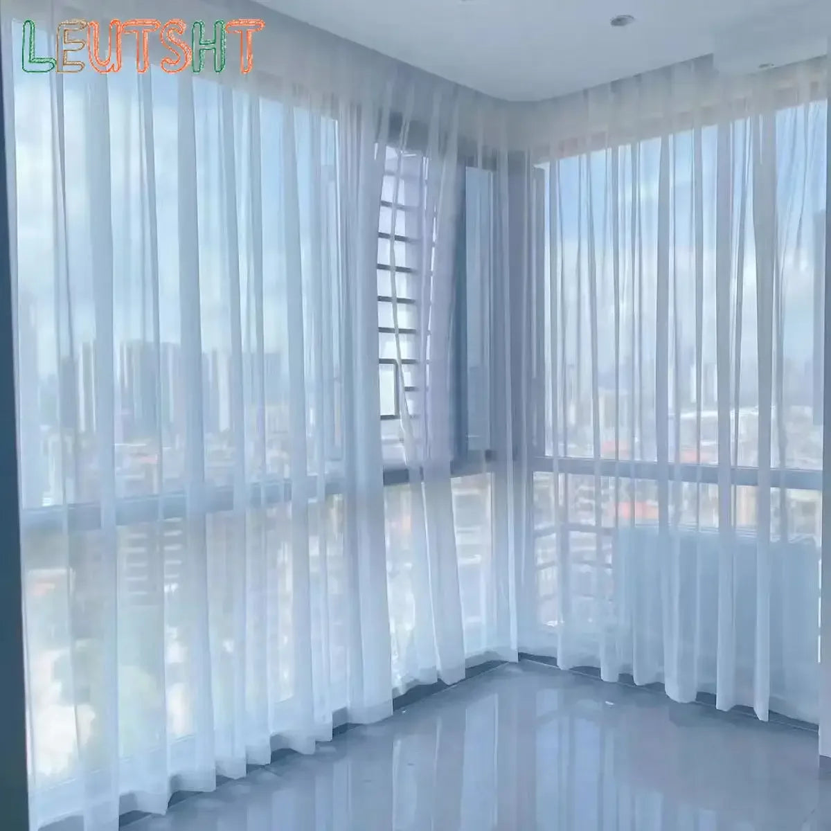 Custom Size, Transparent Tulle Curtain, Grommet