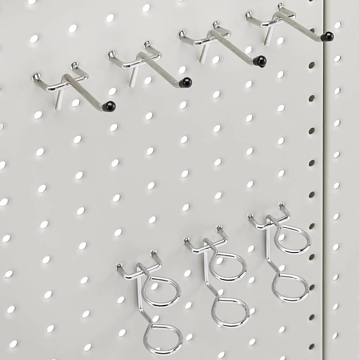 48-Piece Gray Metal Pegboard Kit for Wall Storage, Rust & Scratch Resistant