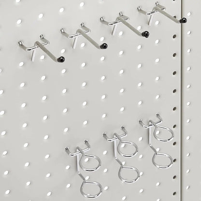 48-Piece Gray Metal Pegboard Kit for Wall Storage, Rust & Scratch Resistant