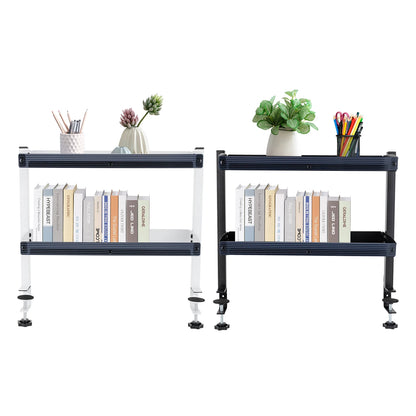 Adjustable 2-Tier Desk Shelf Clamp-On Storage