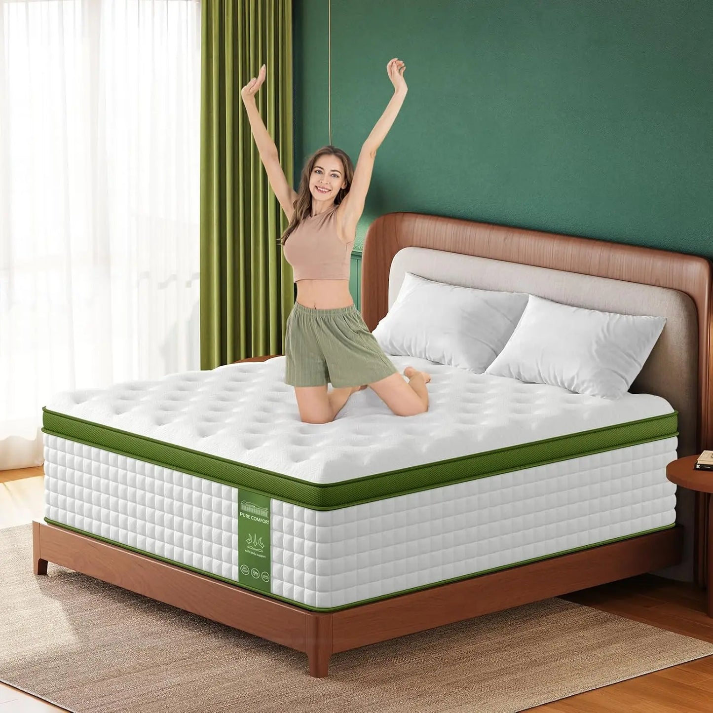 12" Hybrid Mattress, Full Size Mattress , Gel Memory Foam & Pocket Springs