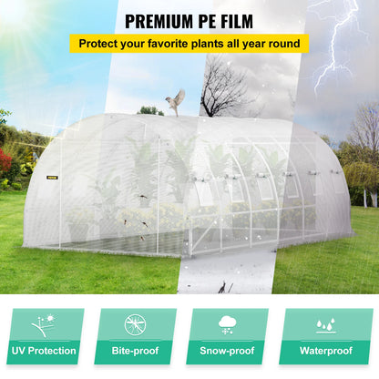 20x10x7/15x7x7 ft Tunnel/Greenhouse w/Galvanized Steel Hoops