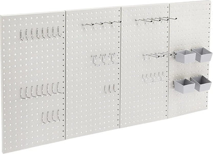 48-Piece Gray Metal Pegboard Kit for Wall Storage, Rust & Scratch Resistant