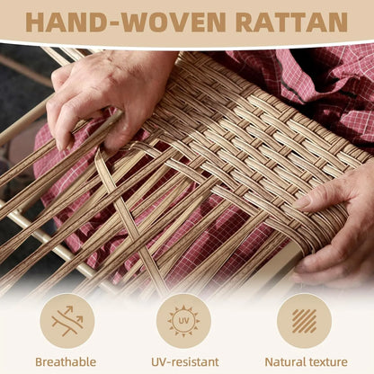 7-Piece Patio Furniture Set, Outdoor Wicker Sectional Sofa with Coffee Table