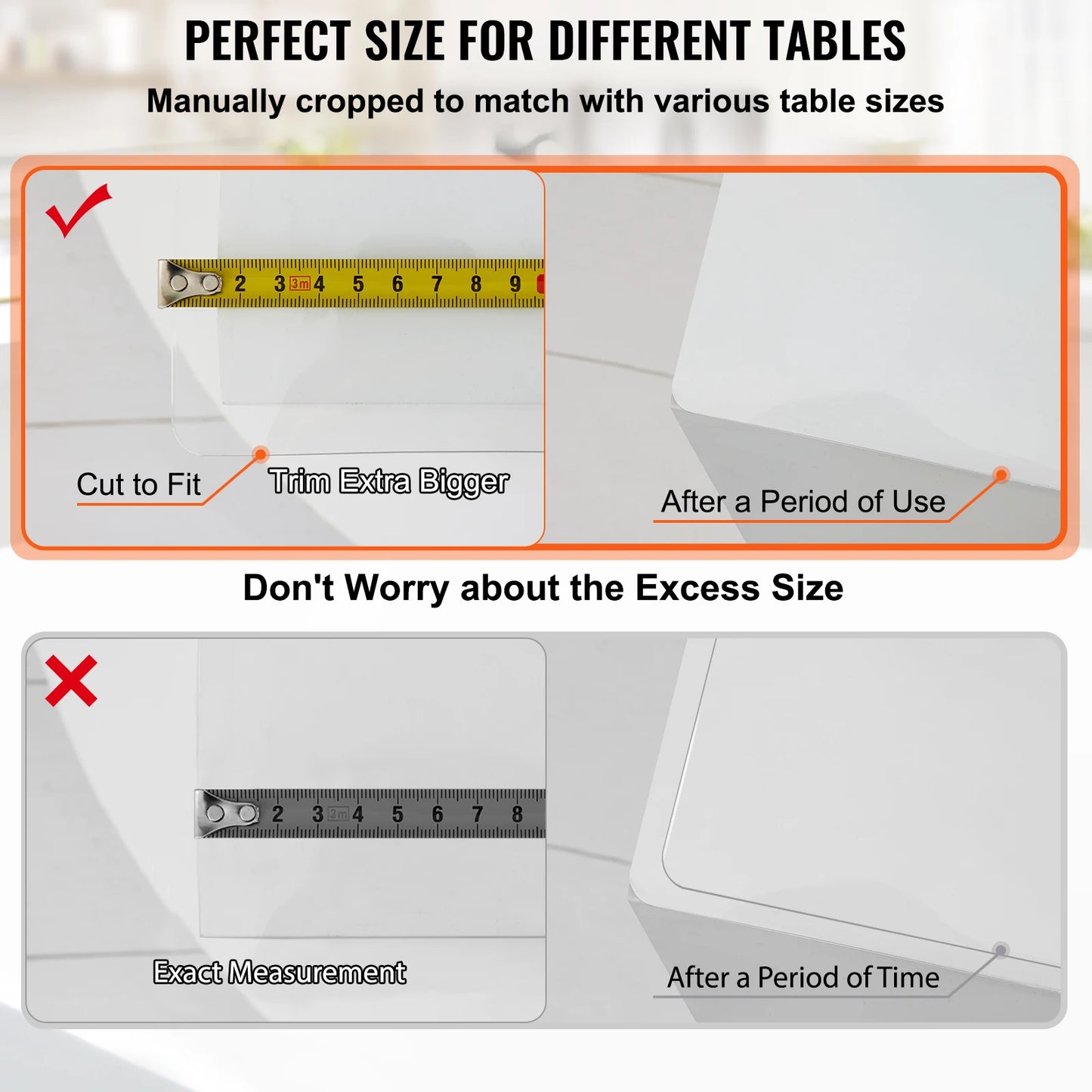 Multi-size 1.5/2mm Tablecloth Protector/Table Cover Mat PVC