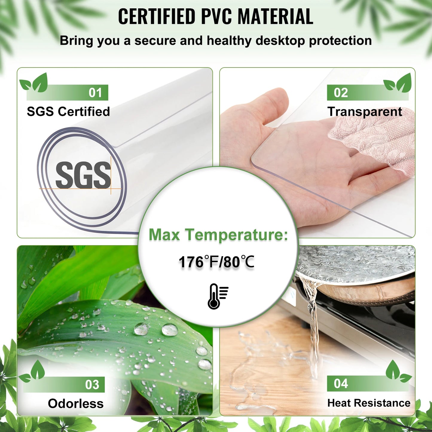 Multi-size 1.5/2mm Tablecloth Protector/Table Cover Mat PVC