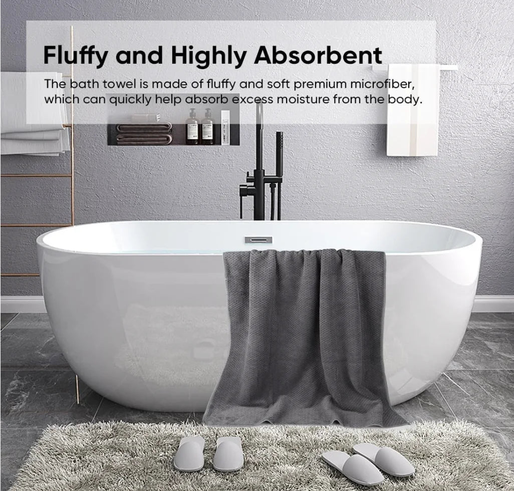 Bath Towel Set Pack of 2, (27 x 54 Inches) Microfiber