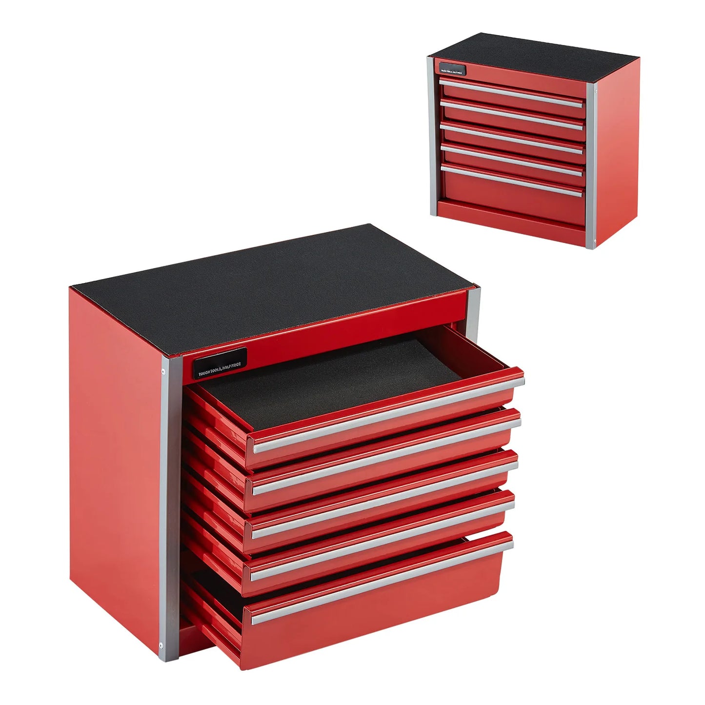 5-Drawer 8.6in Red/Black Metal Portable Small Tool Chest