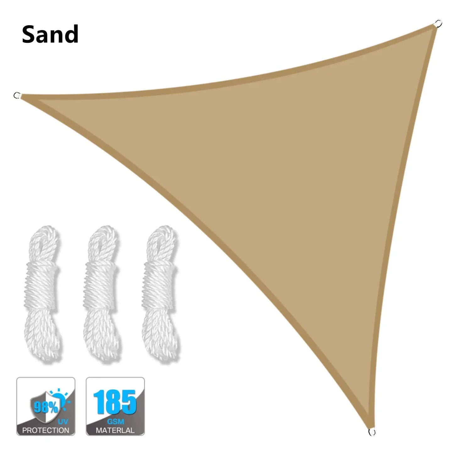 5x5x5/2x2x2M Waterproof Sun Shelter Triangle Sunshade
